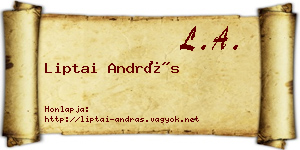 Liptai András névjegykártya